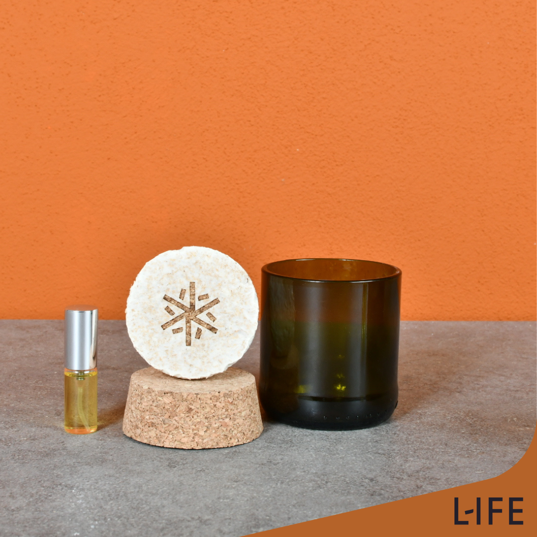 profumatore da ambiente in micelio con tappo richiudibile